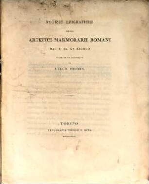 Notizie epigrafiche degli Artefici Marmorarii Romani dal X al XV Secolo