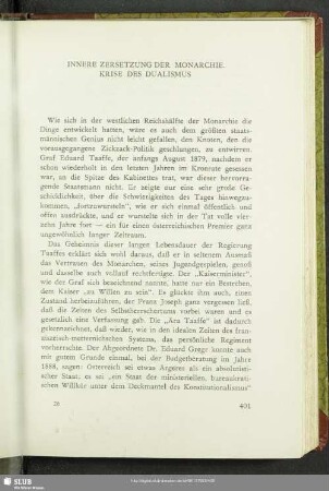 Innere Zersetzung Der Monarchie. Krise Des Dualismus