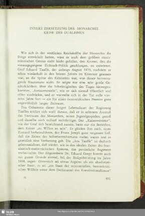 Innere Zersetzung Der Monarchie. Krise Des Dualismus