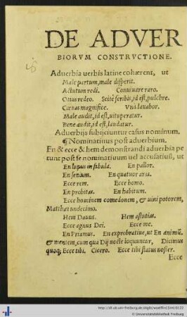 De Adverbiorum Constructione