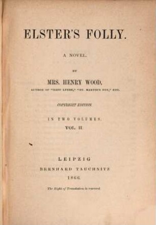 Elster's Folly : a novel, 2