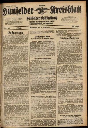 Erste Ausgabe vom Mittwoch, den 05. Dezember 1934.