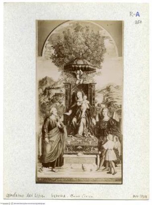 Thronende Madonna mit dem heiligen Joseph, dem Erzengel Raphael und Tobias (Madonna dell'Ombrellino)
