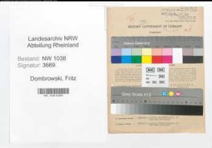 Entnazifizierung Fritz Dombrowski , geb. 21.01.1884 (Finanzbeamter)