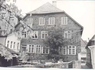 VHS von der Rückseite aus gesehen. Detmold. Blickrichtung Krumme Straße. Braugasse