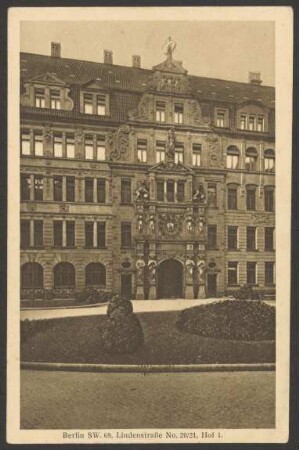 Ansichtskarte Gebäude der Victoria-Versicherung, Lindenstraße [3/3]