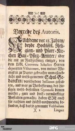 Vorrede des Autoris
