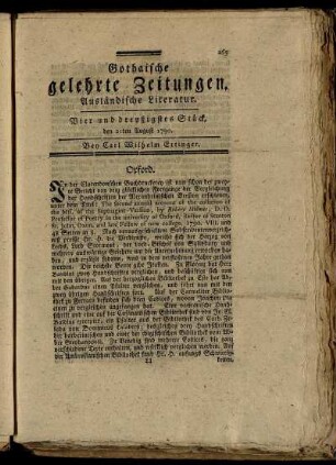 Vier und dreyßigstes Stück, den 21ten August 1790.