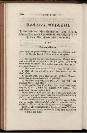 Sechster Abschnitt.