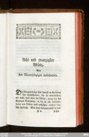 Acht und zwanzigster Absatz, Von den Winterfeldzügen insbesondere.