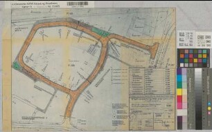 Münster (Münster) Berg Fidel Straßenbau Lageplan Blatt 1 Erschließungsstraßen C/D1/D2 (Mazzotti-,/Gigasstraße) 1968/69 1 : 500 40 x 53 Pause Tiefbauamt Stadt Münster Regierung Münster Nr. 34021
