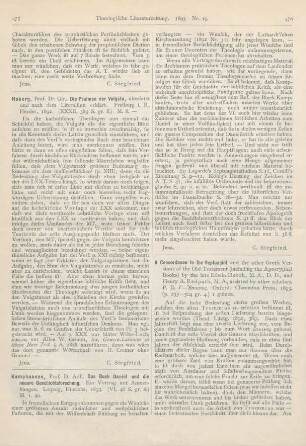 475-476 [Rezension] Kamphausen, Adf., Das Buch Daniel und die neuere Geschichtsforschung