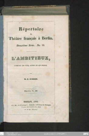 L' Ambitieux : comédie en cinq actes et en prose