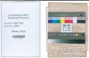 Entnazifizierung Hans Heinke , geb. 28.04.1891 (Bergrat)