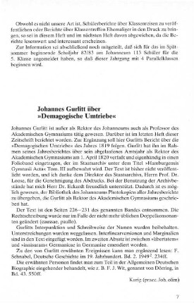 Johannes Gurlitt über "Demagogische Umtriebe"