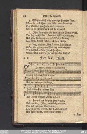 Der XV. Psalm.
