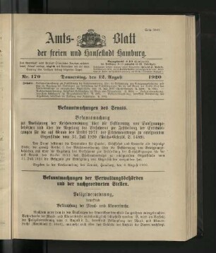 No. 170, 12. August 1920