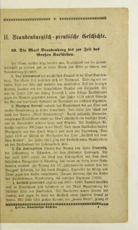 II. Brandenburgisch-preußische Geschichte