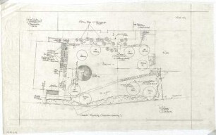 Gsaenger, Gustav; Erlangen - Süd (Bayern); Ev. Matthäus Kirche, Pfarrhaus und Gemeindesaal - Pfarrgarten (Lageplan)