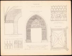 Dom, Frauenburg: Innenansichten Details, Portal (aus: Architekt. u. techn. Reiseskizzen aus Ost- und Westpreußen, Studienfahrt 1858)