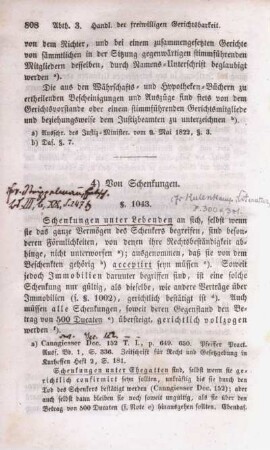 4) Von Schenkungen.