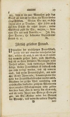 Zärtlich geliebter Freund.