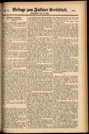 Zweite Ausgabe vom Samstag, den 13. Juli 1901.