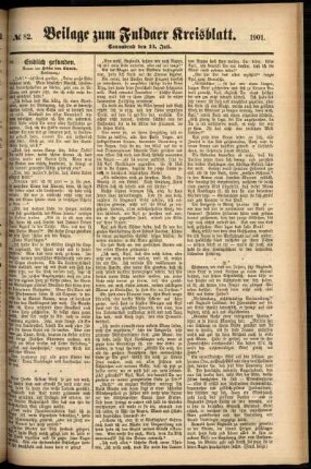 Zweite Ausgabe vom Samstag, den 13. Juli 1901.