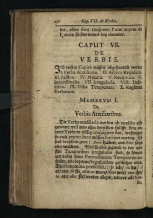 Caput VII. De Verbis