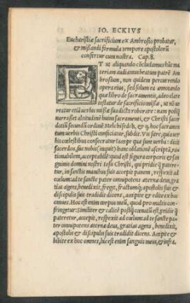 Eucharistiae sacrificium ex Ambrosio probatur, et mißandi formula tempore apostolorum confertur cum nostra. Cap. 8.
