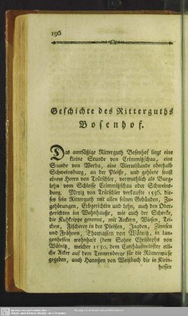 Geschichte des Ritterguths Bosenhof