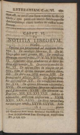 Caput VI. De Notitia Librorum
