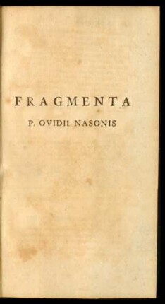 Fragmenta P. Ovidii Nasonis