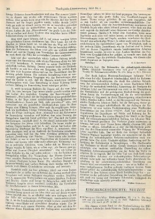 282 [Rezension] Reinerth, Karl, Die Reformation der siebenbürgisch-sächsischen Kirche
