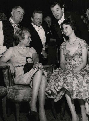 Im CCC Atelier, Bela Pasztor, Rudolf Schock, Gerhard Riedmann, Vera Kálmán, Marina Orschel (als Vera Kálmán)
