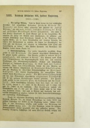 XIII. Friedrich Wilhelms IIII. spätere Regierung. 1815-1840