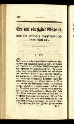 Ein und vierzigster Abschnitt. Von den weiblichen Geschlechtsverrichtungen überhaupt