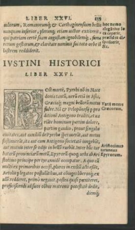 Iustini Historici Liber XXVI.