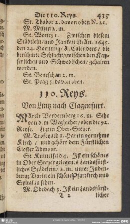 110. Reys. Von Lintz nach Clagenfurt