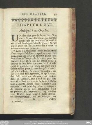 Chapitre XVI. Ambiguité des Oracles.