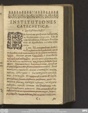 Institutiones Catecheticae.