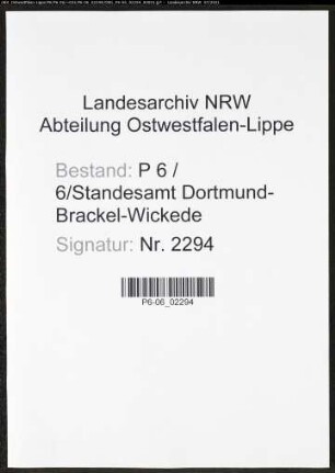 Heiratsregister Standesamt Dortmund-Brackel-Wickede(XVII)