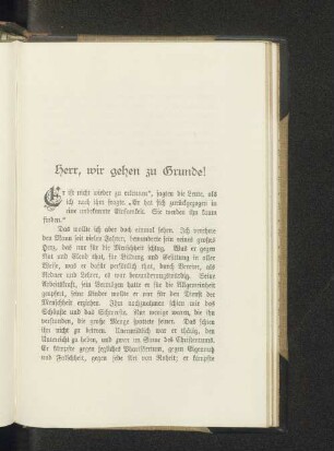 Herr, wir gehen zu Grunde!