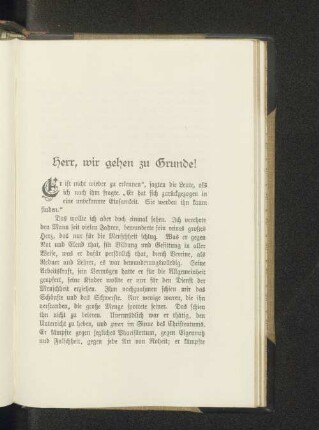 Herr, wir gehen zu Grunde!