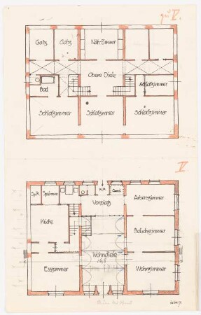 Landhaus: Grundrisse EG und OG