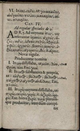 Cap. IV. Ad regulas speciales de [ypsilon].'
