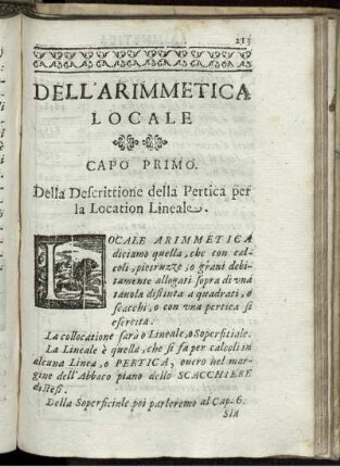 Dell' Arimmezica Locale.