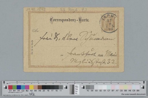 Postkarte an Clara Schumann