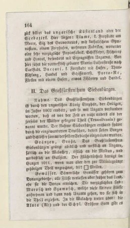 II. Das Großfürstenthum Siebenbürgen
