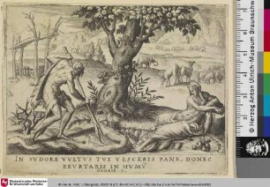 [Adam und Eva bei der Arbeit; Adam et Ève assujettis au travail]